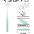 thumbnail image 2 of 3 Sided Toothbrushes for Kids, Children Manual 3-Sides Toothbrush Soft Gentle Clean Tooth (Blue-2pcs), 2 of 7