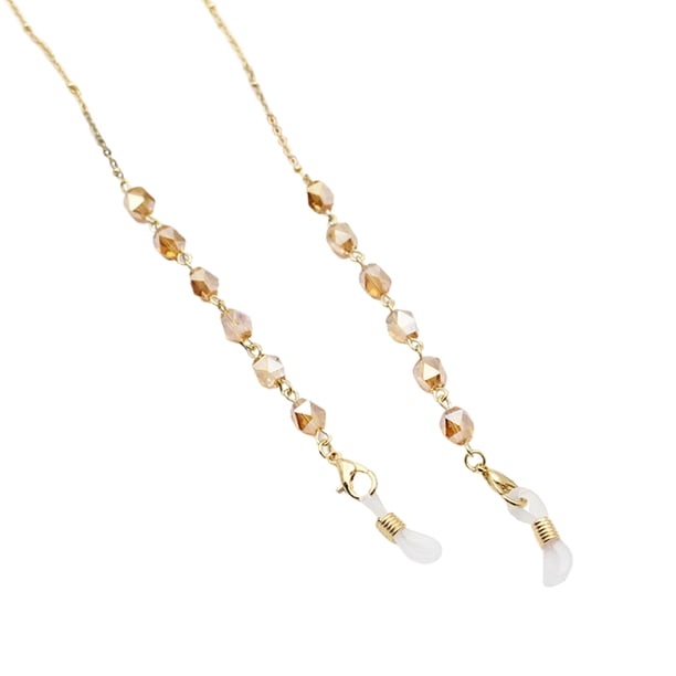 Cadenas de anteojos con para mujer, de cristal, cadena de de sol, anteojos de lectura champán Zulema Retenedor de cadena para anteojos