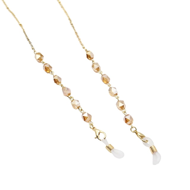 Eyeglass Chain Strap Holder Cord Sunglass Chain Fashion Crystal Beaded Lanyard Chain Chain for Women , champán Baoblaze Retenedor de cadena para anteojos