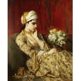 thumbnail image 2 of Portaels, Jan Frans 12x14 White Modern Wood Framed Museum Art Print Titled - The Odalisque, 2 of 4