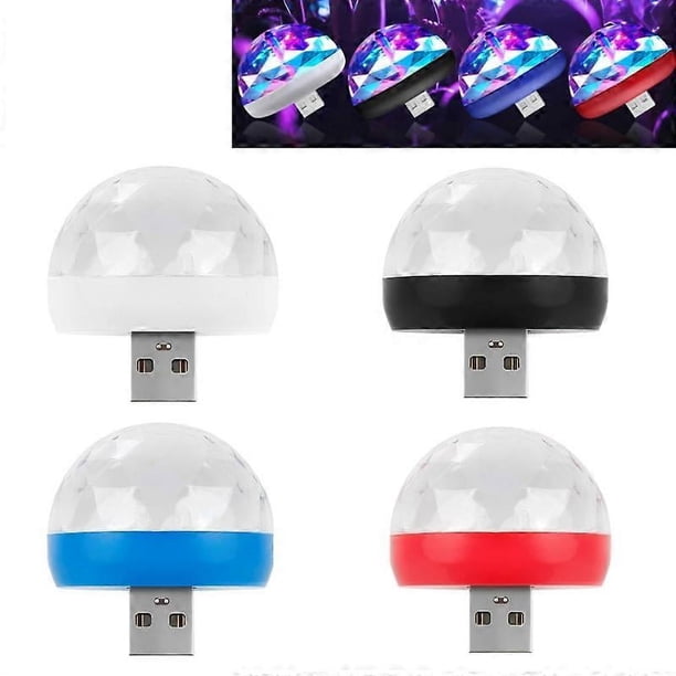 4pcs USB Car Atmosphere Light LED RGB Music Sound Control DJ Disco Ball Lamp Home Party USB Disco Light
