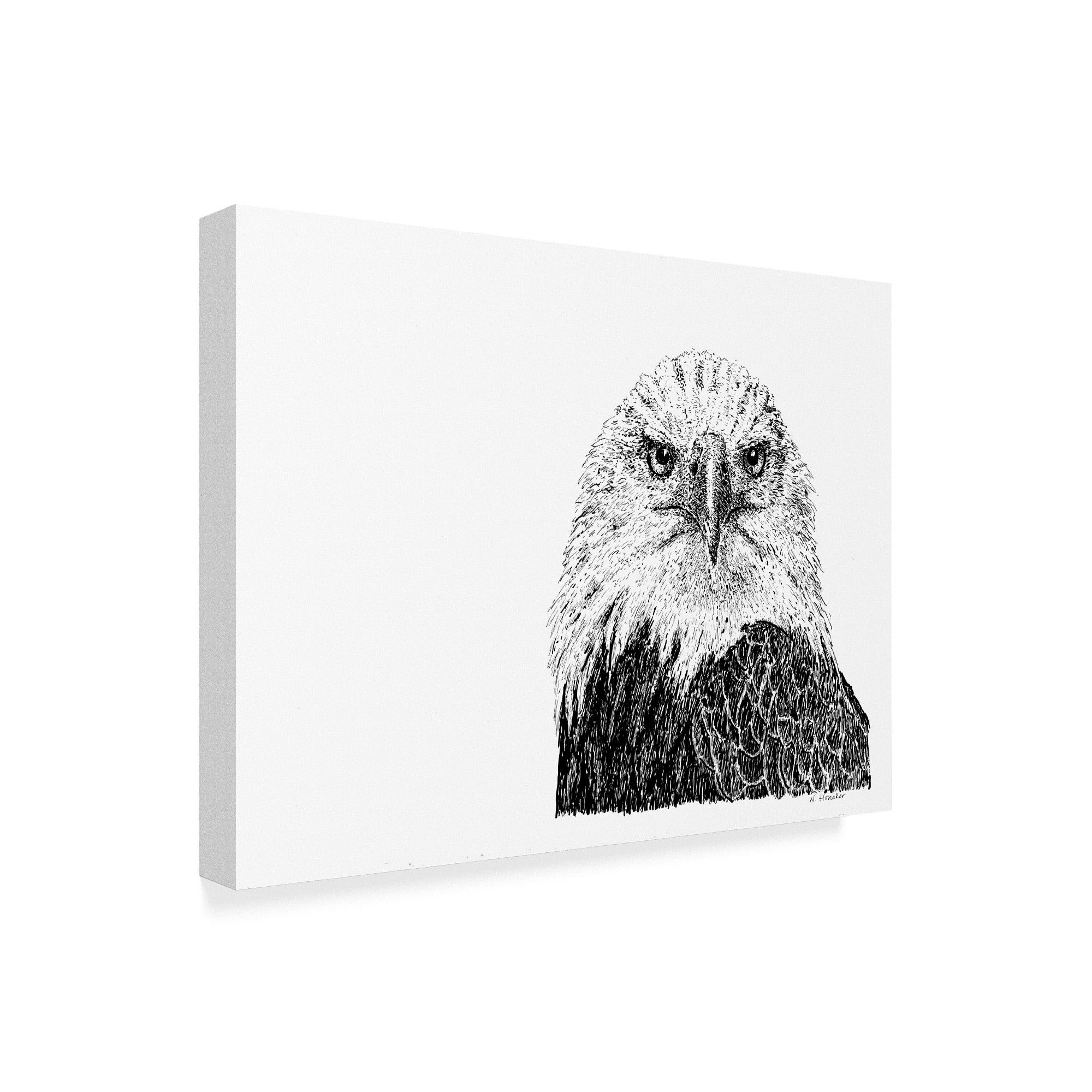 Trademark Fine Art 'Bald Eagle Line Art' Canvas Art by Let Your Art Soar