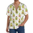 thumbnail image 2 of Picia Avocado Playing Music Men's Linen Shirts Short Sleeve Cuban Beach Shirts Casual Shirts Button Down Shirt for Men Beach Summer Wedding Shirt-3X-Large, 2 of 7