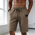 thumbnail image 3 of Yievot Casual Shorts for Men Waffle Textured Drawstring Elastic Waist Summer Travel Vacation Shorts, 3 of 6