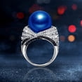 thumbnail image 2 of Jewelry Style Fashion Ring Zircon Blue And American And Popular Pearl Atmosphere Hand European Retro Rings, 2 of 7