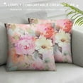 thumbnail image 3 of Chilfamy  Romantic Pink Teal Watercolor Chic Floral Pattern Throw Pillow Covers Sofa Pillowcase Car Square Throw Pillowcases Home Decoration, 3 of 5