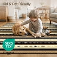 thumbnail image 4 of ODIKA 8'x10' Washable Area Rug Durable, Non-Slip Striped Horizontal Pinstripe Weathered Details Doormat Symmetrical for Living Room, Under Sectional, Family, 4 of 7