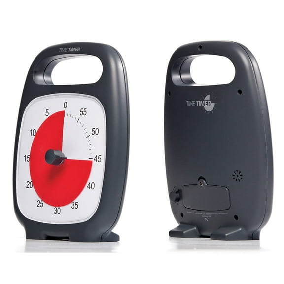 Time Timer Plus with On-the-Go Carry Handle, Charcoal