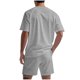 thumbnail image 5 of Conjunto de Ropa Deportiva para Hombres, Manga Corta Casual de Verano Cuello Redondo Y Pantalones Cortos de Hombro de 2 Piezas para Correr Y Gimnasio, Traje Atlético, 5 of 8