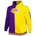 thumbnail image 2 of Men's Mitchell & Ness Purple/Gold Los Angeles Lakers Big & Tall Hardwood Classics Split Pullover Hoodie, 2 of 3