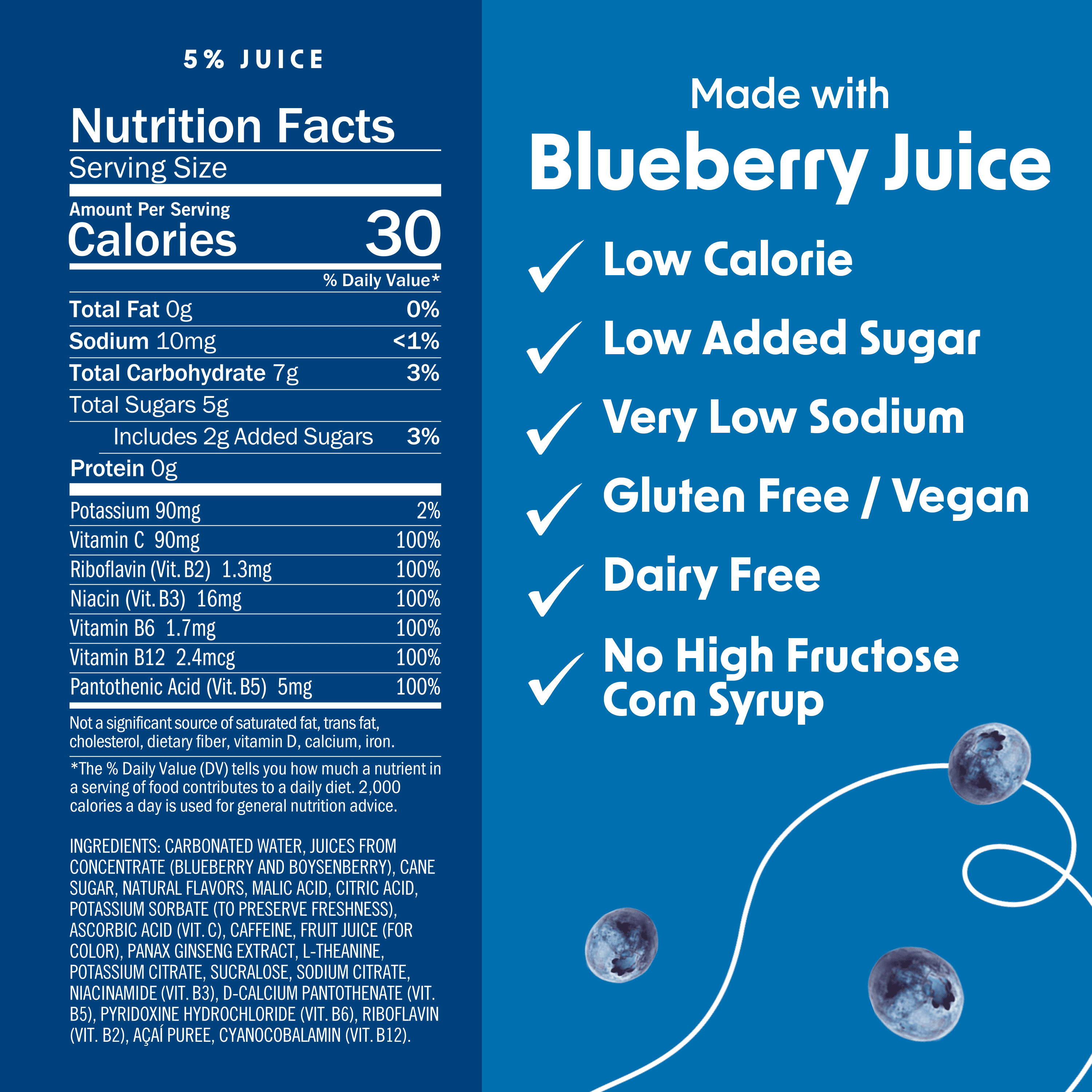 Bing Beverage Healthy Energy Drinks, Bing Blu, 12 oz (12 Pack)
