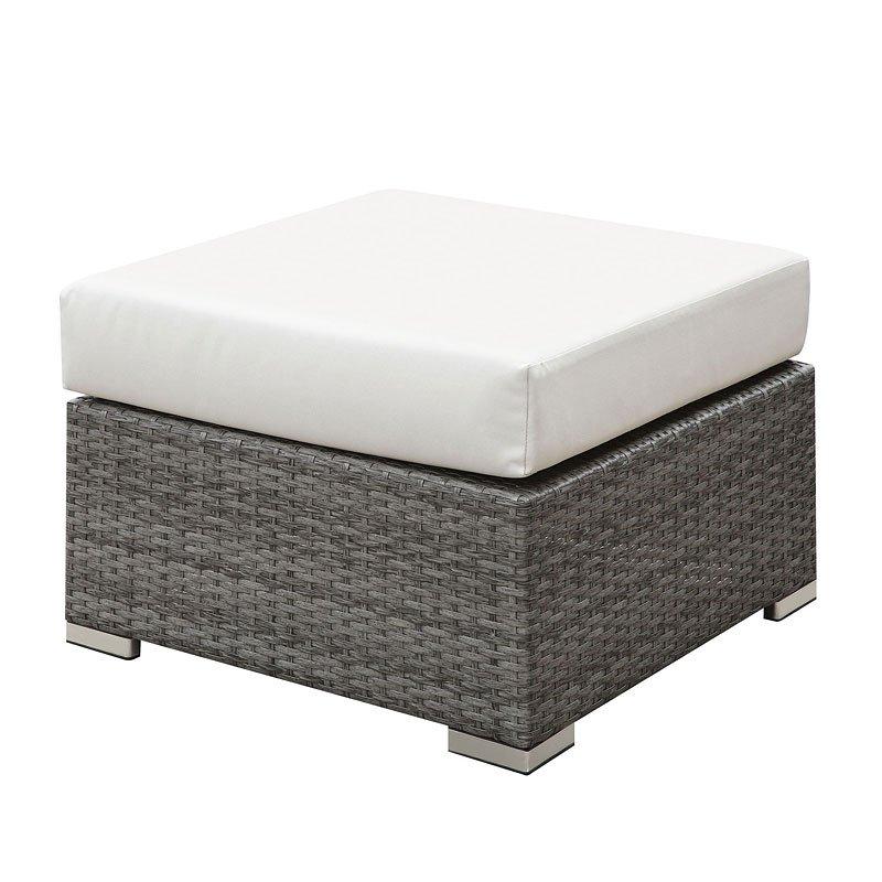 Patio Lounge Chairs W/ 2 Ottomans and End Table Set Furniture of America Somani - image 3 of 4