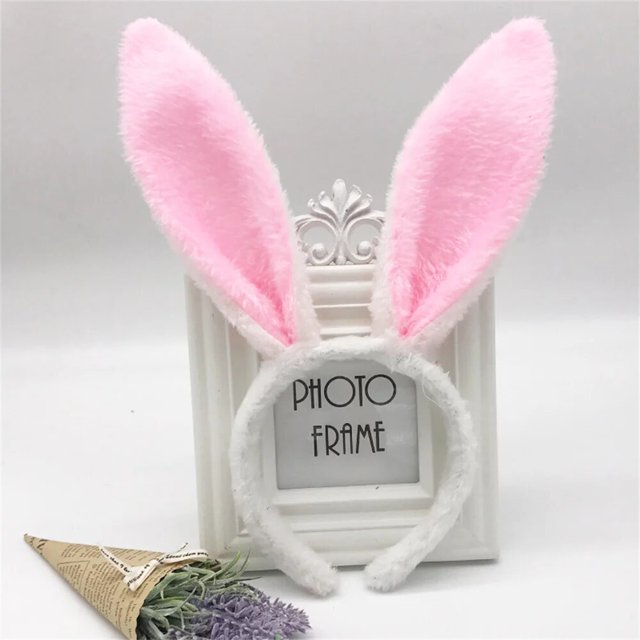 Regalo de Navidad Orejas de conejo de peluche Aro para el pelo Lentejuelas multicolores Diadema para mujeres Niñas Día del niño Diadema puesta en escena