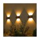 thumbnail image 4 of 3 luces solares de pared - Lámpara solar LED de pared para exteriores, iluminación de pared de jardín impermeable para patio de villa, color negro, 4 of 5