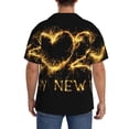 thumbnail image 3 of Balery Happy New Year 2025 D Camisa Casual de Manga Corta con Botones para Hombre, Texturizada, Estilo Cubano, para Playa, Verano-X-Large, 3 of 5