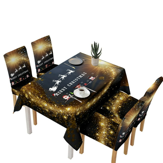 Christmas Themed Table Cloth Home Party Dining Table tablecloth table cover Cover Printed Tablecloth Holiday Ornament, Sparkle