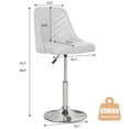 thumbnail image 5 of VECELO Bar Stools Set of 4, Swivel Adjustable Barstools with Backrest, PU Leather Upholstered Chairs, Round Heavy Metal Base, White, 5 of 6