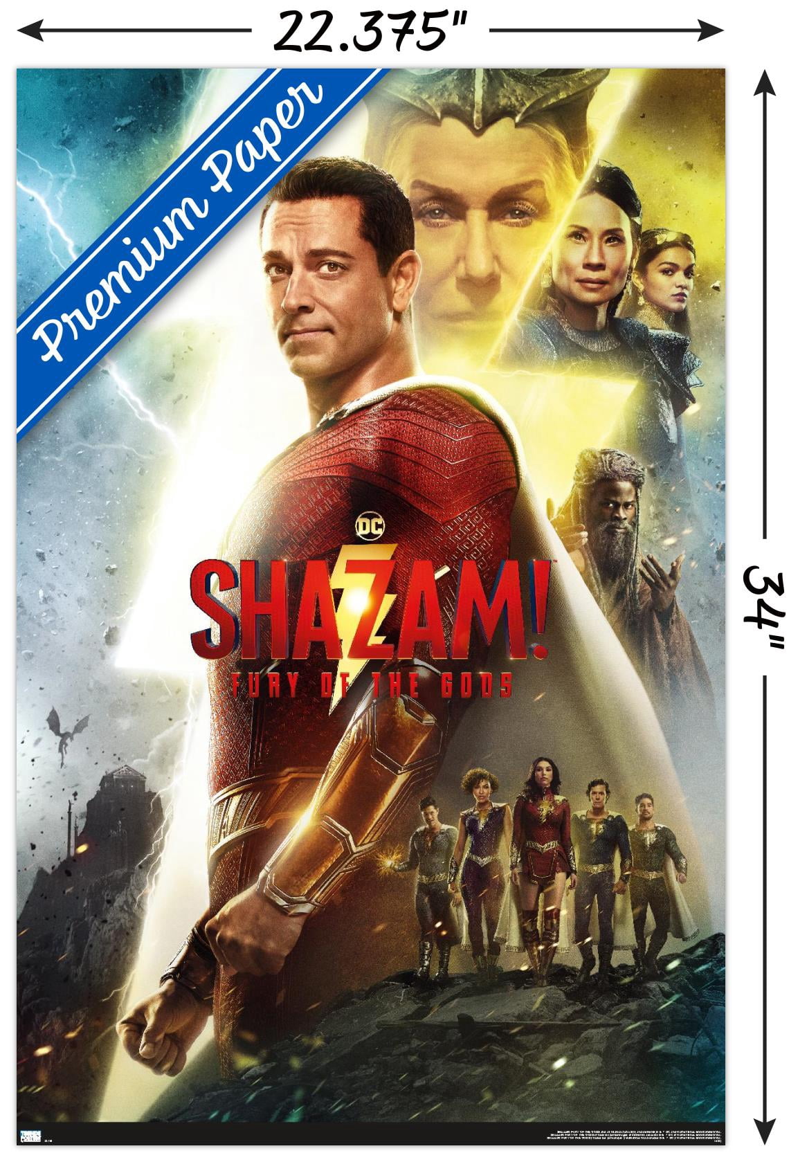 DC Comics Movie Shazam! Fury of the Gods - One Sheet Wall Poster, 22.375" x 34"