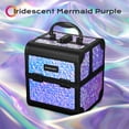 thumbnail image 2 of Byootique Makeup Train Case Cosmetic Organizer w/ Mirror Mermaid Purple Artist, 2 of 10