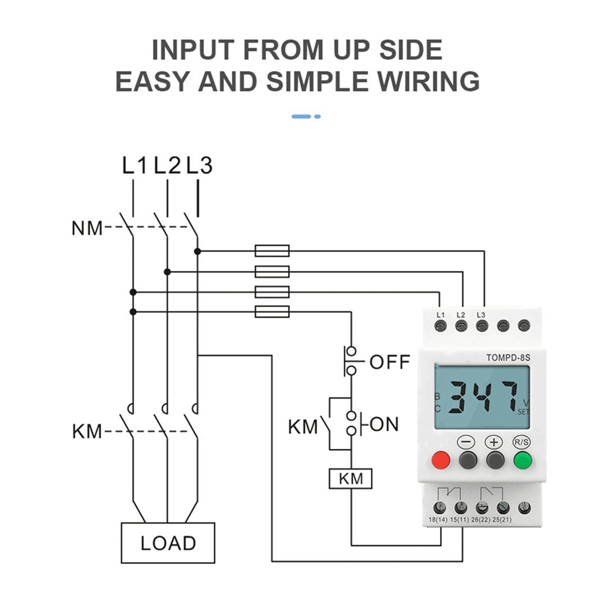 5X 3 Phase Din Rail Adjustable Under Over Voltage Protector Voltage Monitoring Sequence Protection Relay