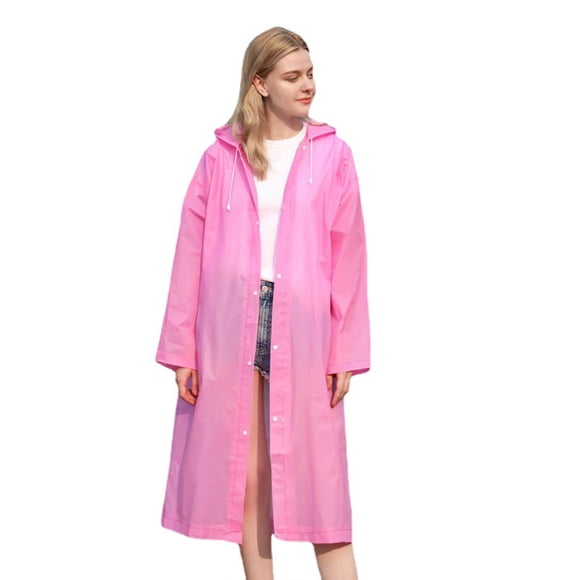 Yuarrent 150cm-185cm Capa de lluvia para adultos Ropa de lluvia impermeable para exteriores Tamaño libre Manga larga Protección completa Sudadera con Paraguas de lluvia Rosado