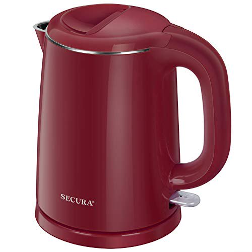 Secura Stainless Steel Double Wall Electric Kettle Water Heater For Tea Coffee W Auto Shut Off And Boil Dry Protection 1 0l Red Swk 1001dr Walmart Com Walmart Com