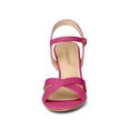 thumbnail image 6 of BLISSFUL STEP Women's Shoes Kitten Heel Open Toe Cross Straps Adjustable Ankle Strap Sandals Hot Pink 9.5, 6 of 7