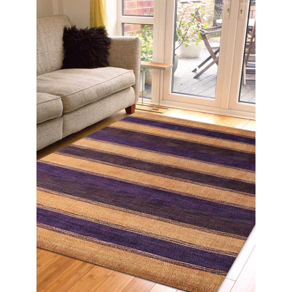 Rugsotic Carpets Hand Knotted Loom Woolen 6' x 9' Contemporary Area Rug