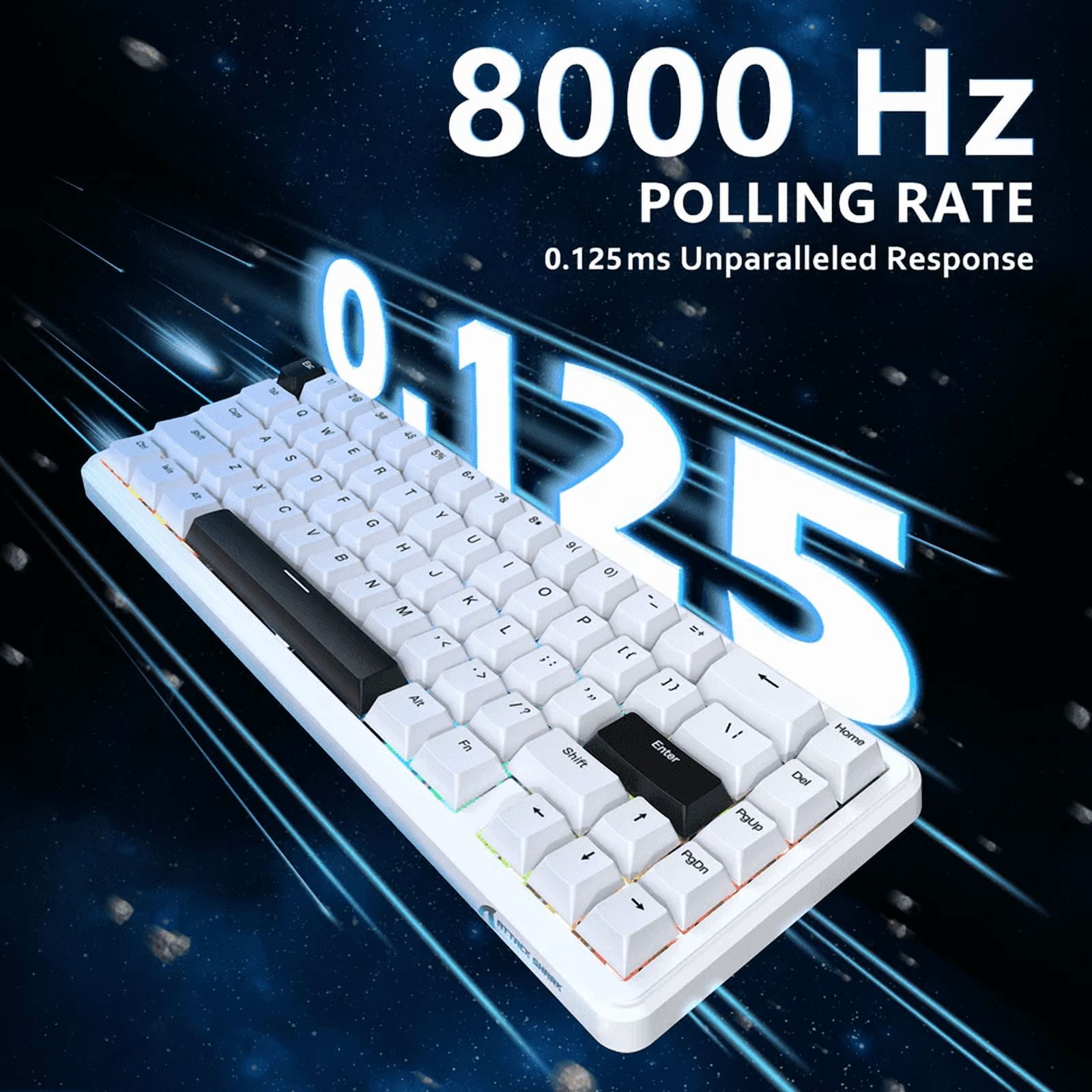 ATTACK SHARK X65 HE Magnetic Switch Rapid Trigger Keyboard 65% Wired Gaming Keyboard with 8000 Hz Polling Rate, 0.01mm RT Accuracy, PBT Keycaps, QMK Driver, RGB