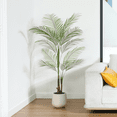 thumbnail image 3 of 5FT Artificial Palm Tree with Oval White Pot, Perfect for Indoor/Outdoor Decoration, 3 of 6
