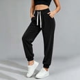 thumbnail image 2 of LIaqionyy Women's Corduroy Jogger Pants High Waist Drawstring Straight Leg Baggy Casual Sweatpants with Pockets, 2 of 8