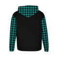 thumbnail image 4 of Lorytime Sweatshirt Hoodies for Men Plaid Fleece Streetwear Pullover Long Sleeve Drawstring Tops with Pocket Outerwear, 4 of 5