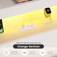 thumbnail image 4 of Afuhokles Twin Bed Frame with 6 Storage Drawers and 2-Tier LED Headboard, Power Outlets, White, 4 of 7