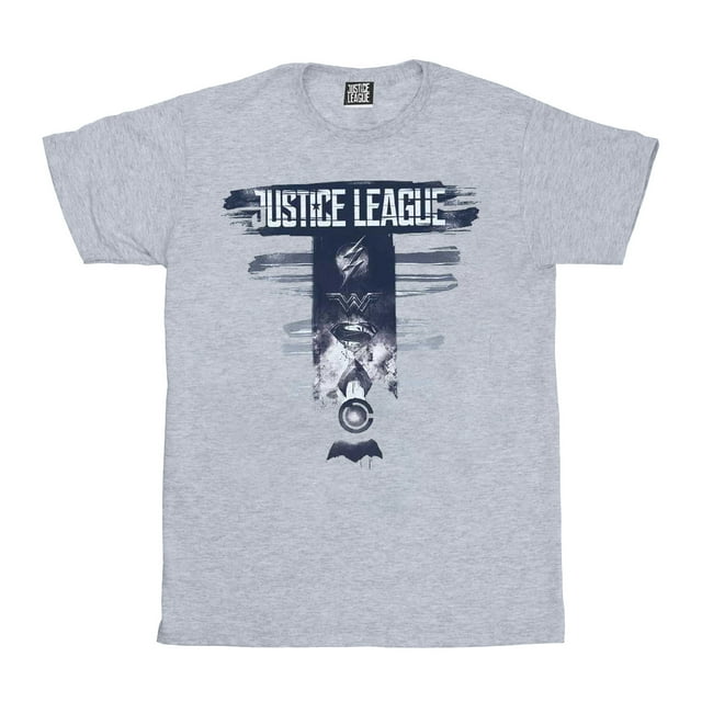 DC Comics Hommes Ligue de Justice Logo Badges T-Shirt