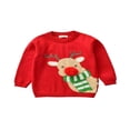 thumbnail image 1 of Baby Girl Boy Christmas Sweater Cartoon Knitted Pullover Top, 1 of 6