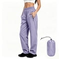 thumbnail image 7 of APEXFWDT Women's Packable Rain Pants Lightweight Nylon Waterproof Hiking Fishing Pants Elastic Waist Casual Pant for Outdoor,XXXL,Purple, 7 of 7