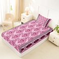 thumbnail image 4 of Erosebridal Southwestern Tribal Aztec Twin Sheet Sets 3pcs For Boys Girls,Bohemian Traditional Floral Damask Bedding For Teens,Black Pink, 4 of 5