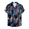 thumbnail image 1 of Camisas Para Hombre XXL Camisas de un solo pecho de primavera y verano para hombre, camisas de vacaciones al libre con bolsillo de manga corta y solapa con estampado informal para playa (Dark Blue, M), 1 of 7