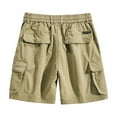 thumbnail image 4 of Xysaqa Cargo Shorts for Men Elastic Waist Outdoor Sports Shorts Mens Casual Cotton Relaxed Fitted Cargo Work Short Pants with Multi Pockets S-2XL, 4 of 8