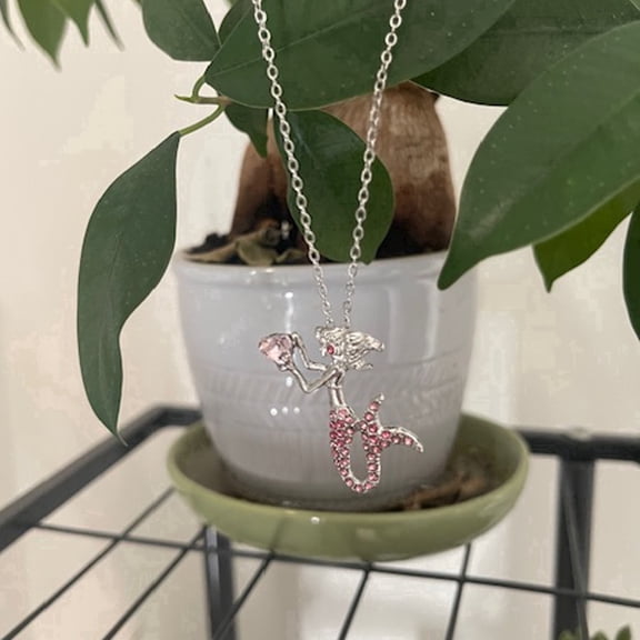 Mermaid Rhinestone Crystal Pendant Necklace Birthday Jewelry Gifts for Women, Mom and Best Friend, Anniversary, Valentines Day and Holiday Gifts