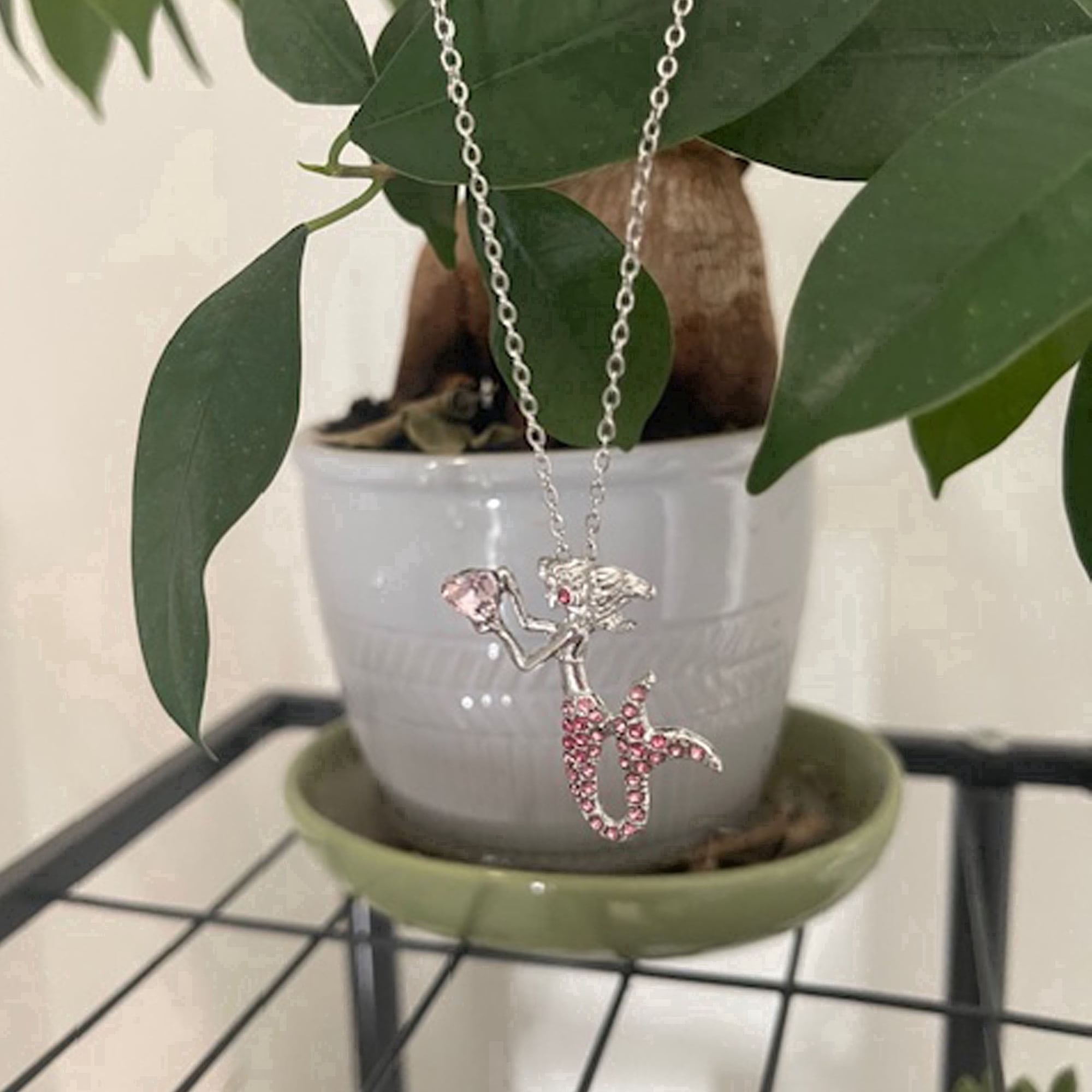 Mermaid Rhinestone Crystal Pendant Necklace Birthday Jewelry Gifts for Women, Mom and Best Friend, Anniversary, Valentines Day and Holiday Gifts