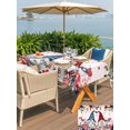 thumbnail image 4 of Outdoor Tablecloth with Umbrella Hole and Zipper, Pink Valentine's Day Rectangle Table Cloth 52x70 Inch Waterproof Tablecloth, Spring Floral Eucalyptus Leaves Gnomes Picnic Table Cover for Patio, 4 of 7