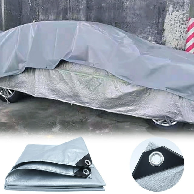 Bâche Robuste Imperméable Résistante aux UV, Housse avec Oeillets Métalliques Renforcés, Housse d'Ombre Extérieure Imperméable Polyvalente pour Auvent de Tente, Toit, Camping, Voiture, Bateau, Patio, Protection de Remise