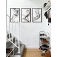 thumbnail image 3 of SHENIFY Large 24x36in3pcs Black Framed Black White Abstract Canvas Wall Art Ink Wash Pastel Wall Decor Modern Transparent Fog Illustration Art Painting for Bedroom Dining Room, 3 of 8