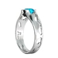 thumbnail image 6 of 14K White Gold 1 CT Blue Topaz Ring Unique Solitaire Designer, 6 of 7
