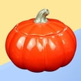 thumbnail image 3 of Color Mini Pumpkin Shape Tea Can Ceramic Storage Container Sealed Container Coffee Sugar Jar Gift for Restaurant Home -Size S (Red), 3 of 8