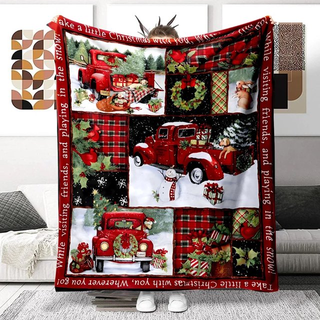 Manta de franela de felpa suave ultraligera para sofá, cama, sofá, los mejores regalos de oficina, Feliz Navidad