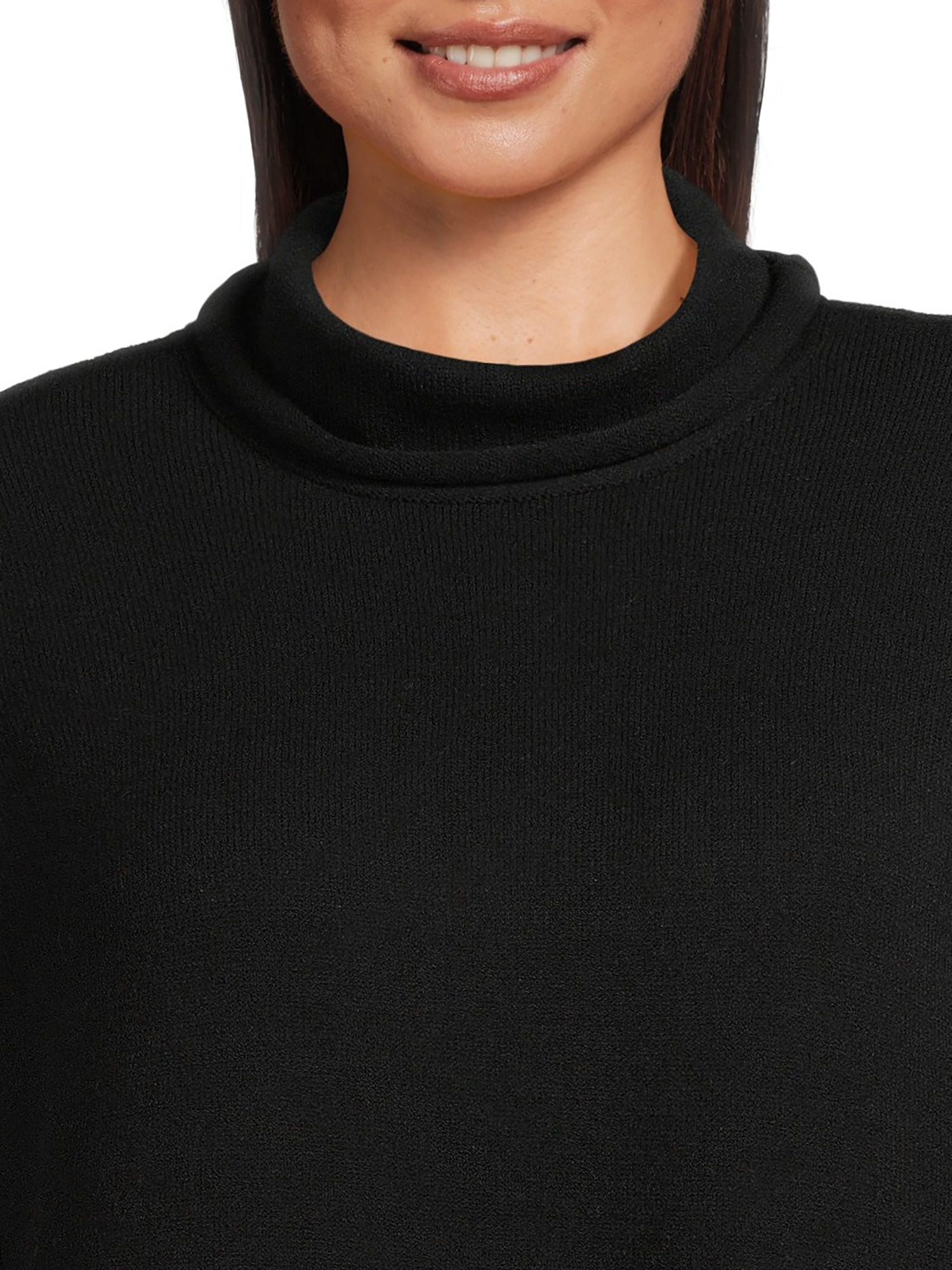 Terra & Sky Women's Plus Size Turtleneck Tunic Length Sweater Dress - image 4 of 5