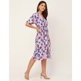 thumbnail image 3 of Moomaya V Neck Short Sleeve Printed Rayon Dress - Women's Trendy Summer Dress, 3 of 9