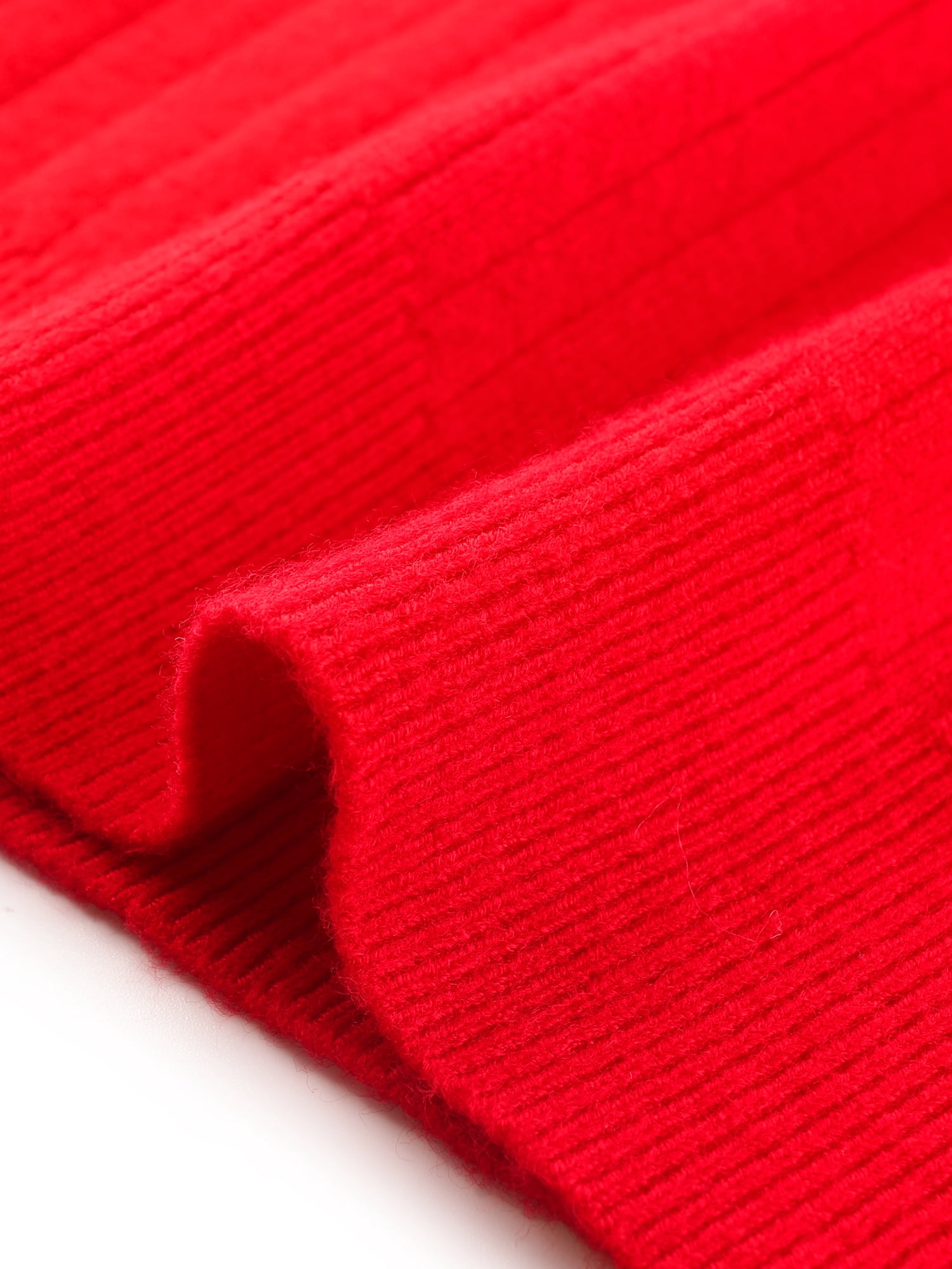 DARING DIVA Women's Boat Neck Long Sleeve Ribbed Sweaters S Red